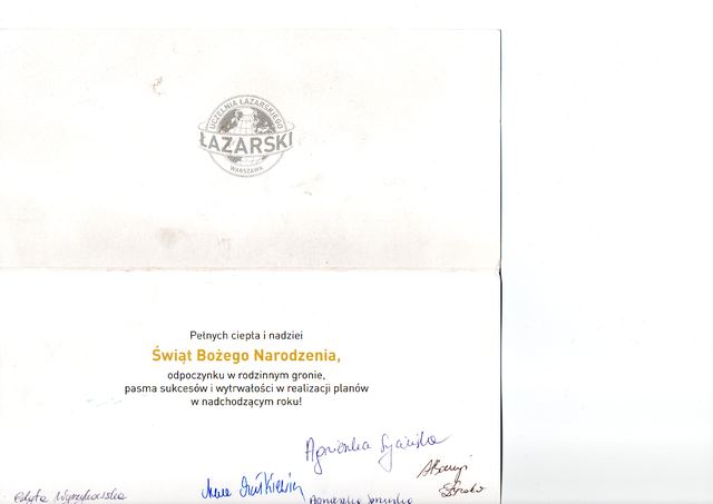Podziękowanie dla Fundacji Dunaj Instytut Dialogu — skan 29